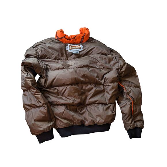 Gamehide Reversible Hunting Jacket Mens Large Brown Blaze Orange Camo Puffer - Picture 4 of 16